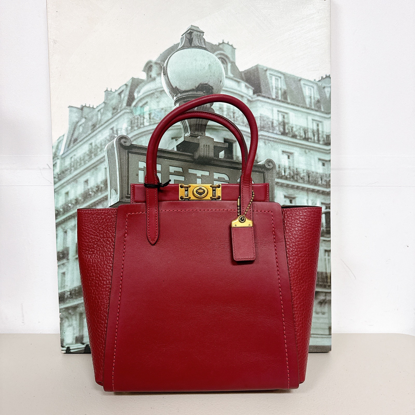 Coach 79468 Troupe Tote In Deep Red